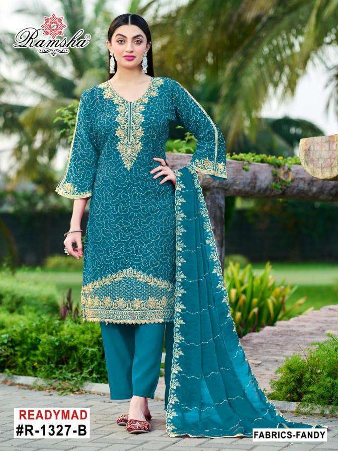 RAMSHA R 1327 NX FANCY PARTY WEAR READYMADE SUIT WHOLESALER 2025
