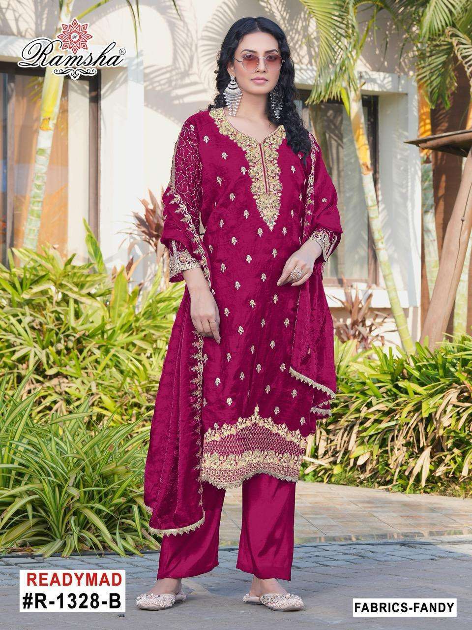 RAMSHA R 1328 NX FANCY PARTYWEAR READYMADE PAKISTANI SUIT WHOLESALER 2025
