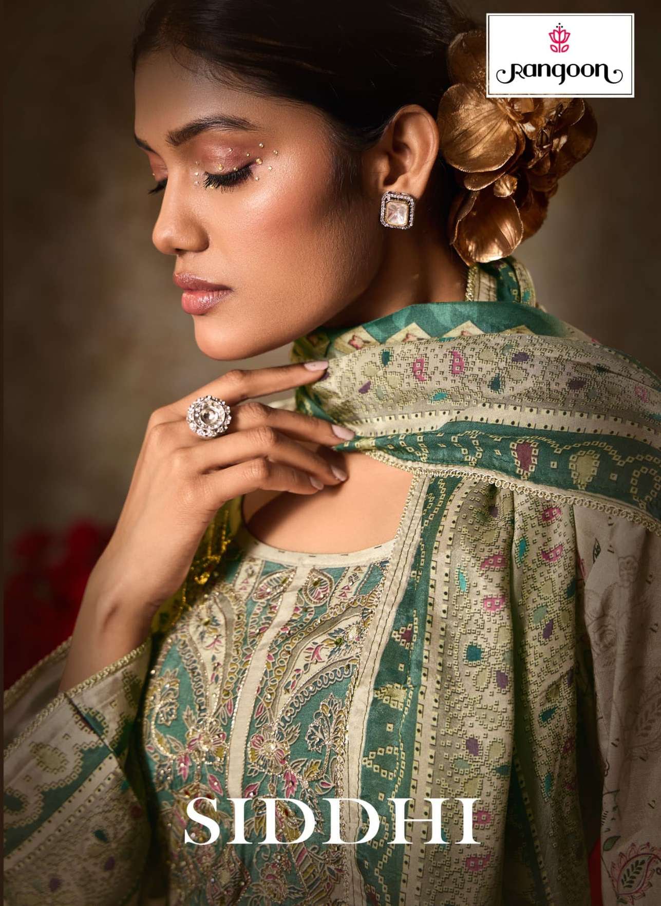 RANGOON SIDDHI PURE MUSLIN PRINTED SUIT WHOLESALER 