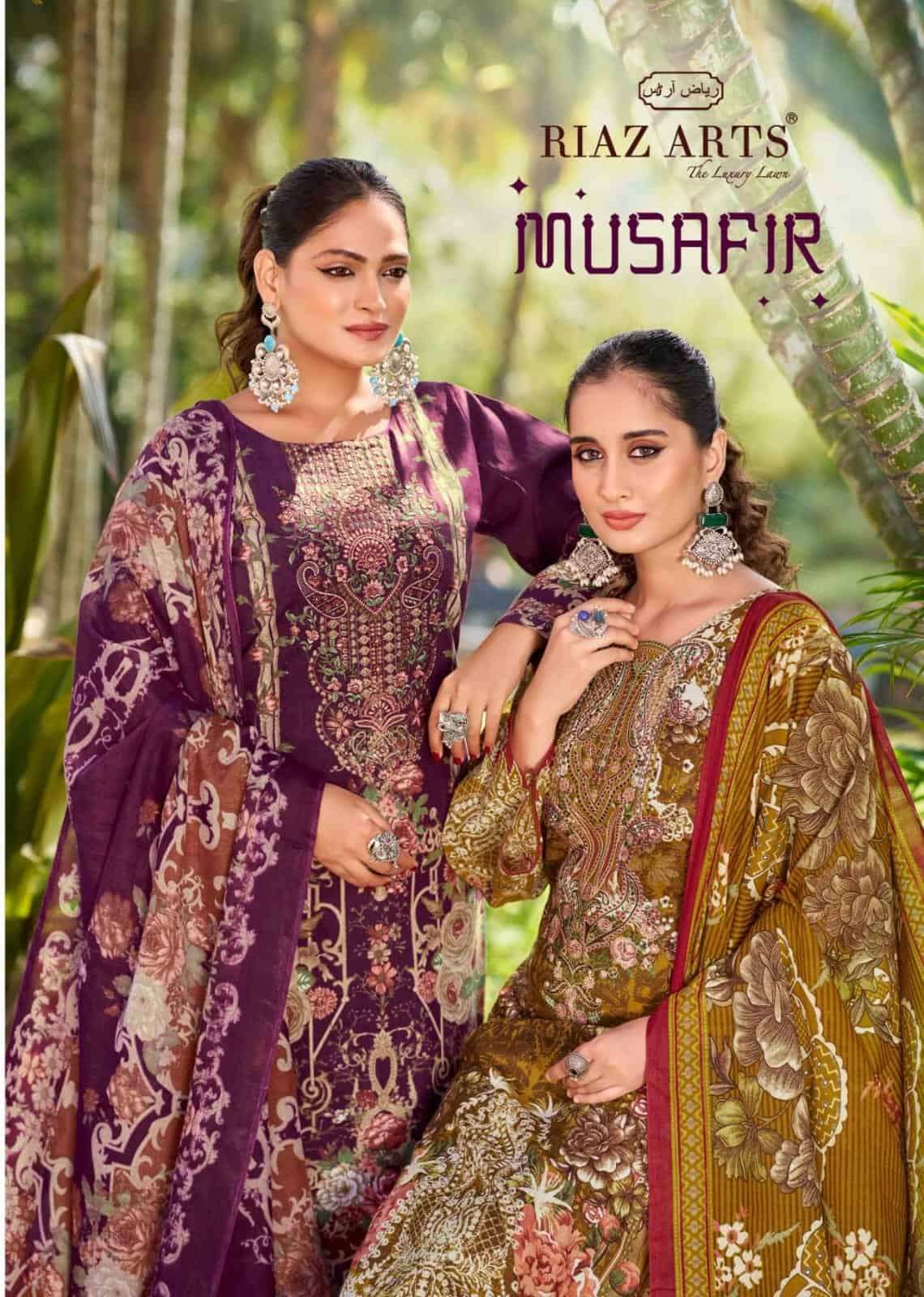 RIAZ ARTS MUSAFIR VOL 24 KARACHI LAWN PAKISTANI SALWER KAMEEZ WHOLESALER  