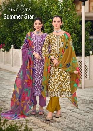 RIAZ ARTS SUMMER STAR PURE LAWN PRINTED SUIT WHOLESALE PRICE 