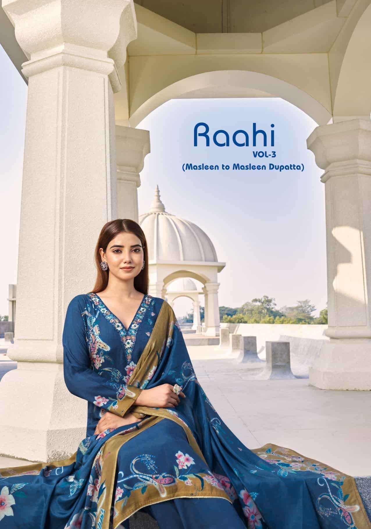RUPAII FASHION RAAHI VOL 3 MUSLIN DIGITAL PRINTED SUIT WHOLESALER