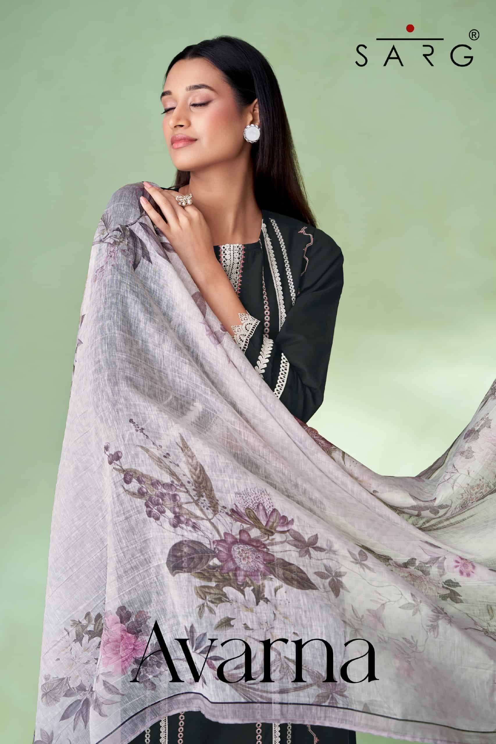 SARG AVARNA LINEN EMBRODERY WORK SALWER KAMEEZ WHOLESALER 2025