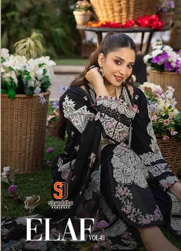 SHRADDHA DESIGNER ELAF VOL 1 COTTON EMBROIDERY PAKISTANI SUIT 