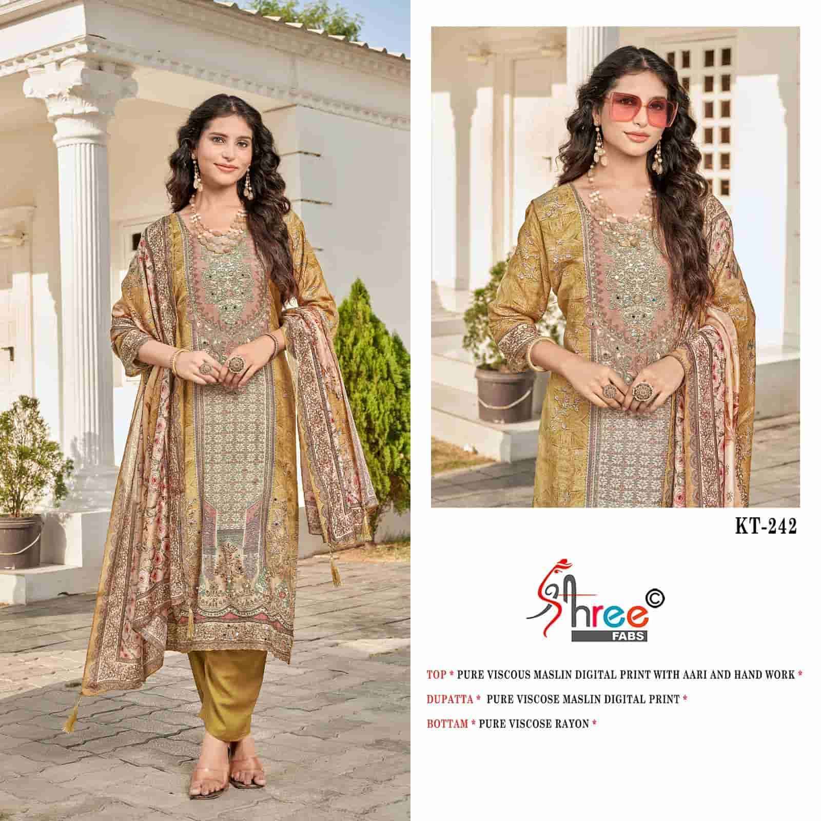 SHREE FAB KT 242 COLORS MUSLIN PAKISTANI SUIT WHOLESALER 2025