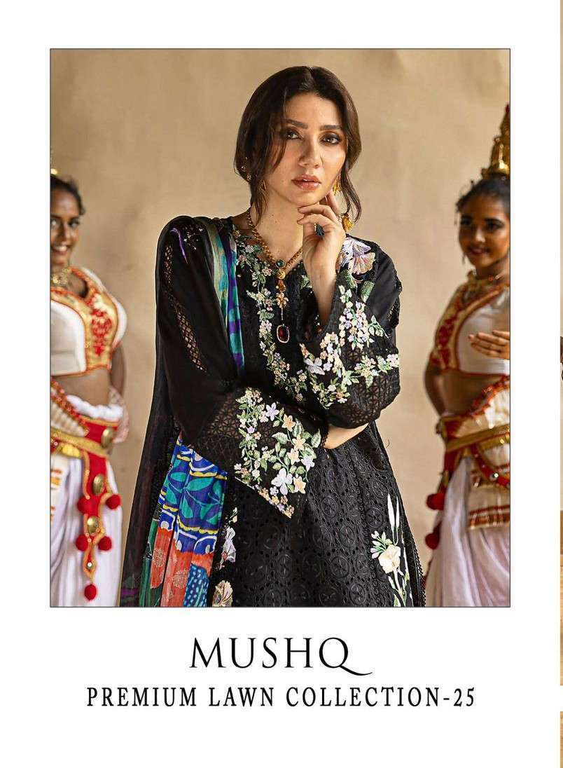 SHREE FAB MUSHQ PREMIUM LAWN COLLECTION 25 SELF EMBROIDERY WORK SALWER KAMEEZ WHOLESALER 