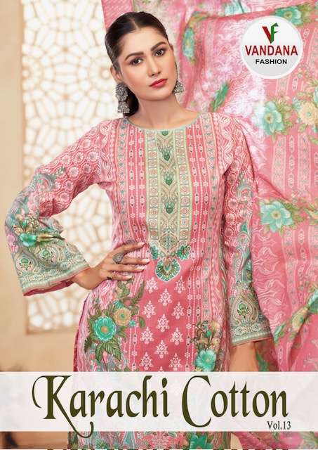 VANDANA FASHION KARACHI COTTON VOL 13 SUIT WHOLESALER 