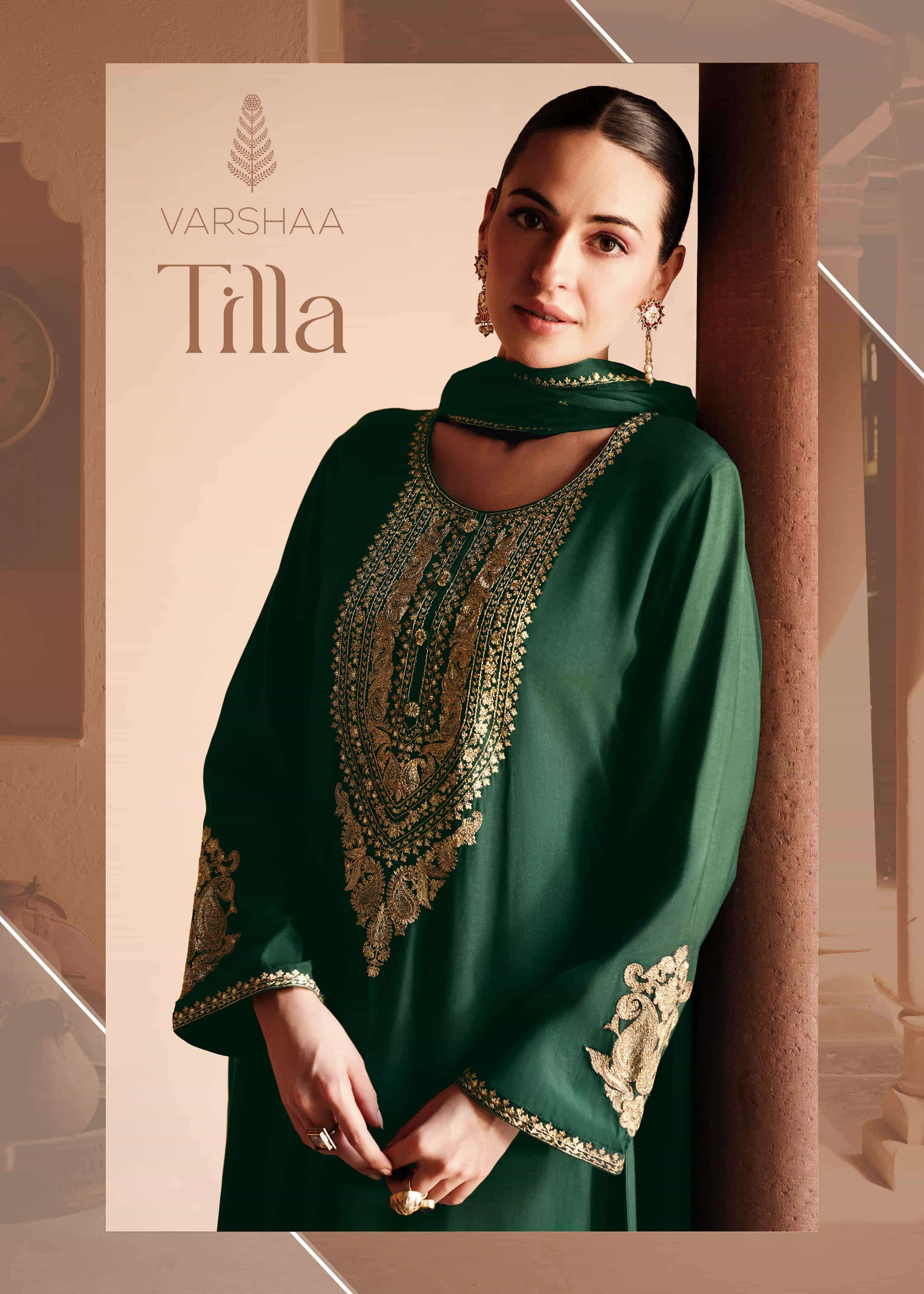VARSHA FASHION TILLA VISCOSE SILK DESIGNER CASUAL WEAR SALWER KAMEEZ WHOLESALE PRICE 