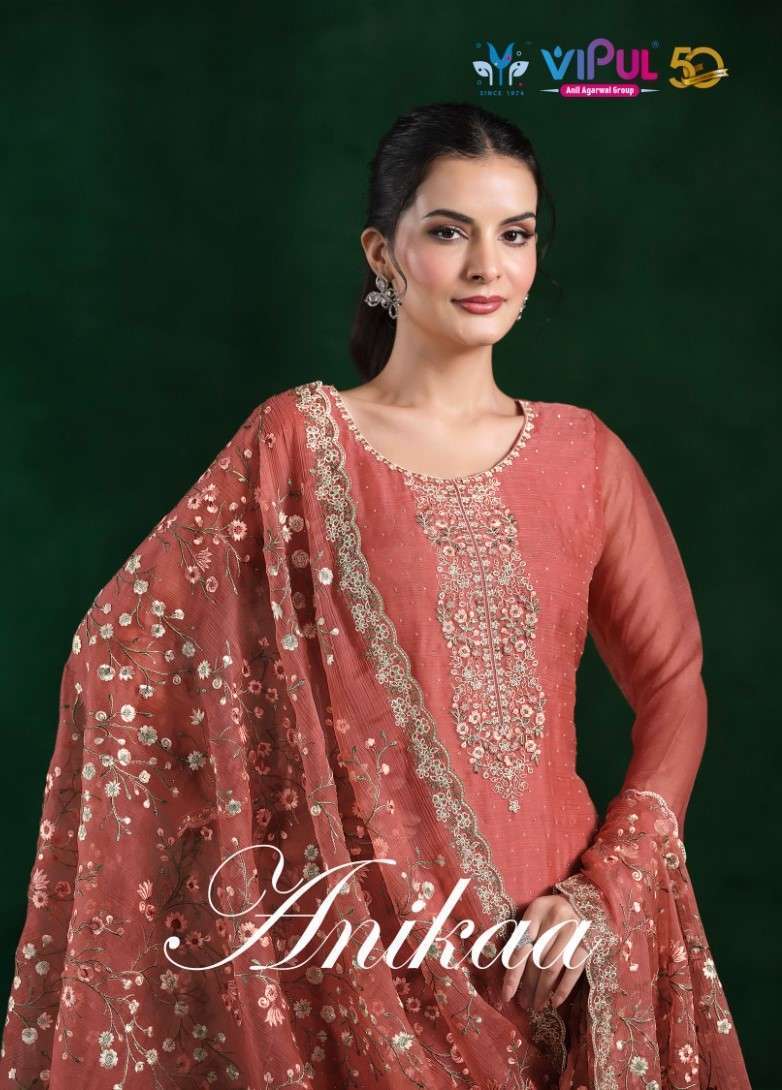 VIPUL FASHION ANIKAA DESIGNER CHIFFON EMBRODERY WORK SUIT EXPORTER 