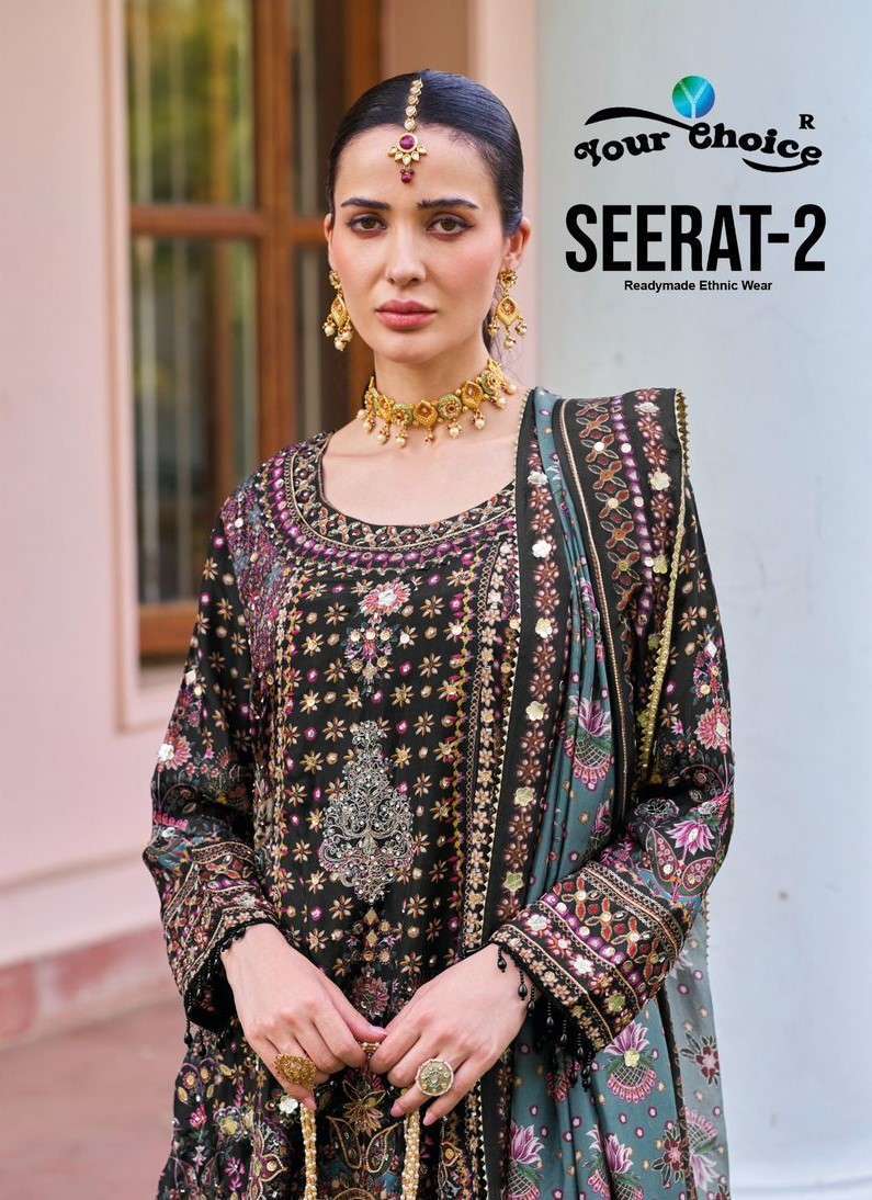 YOUR CHOICE SEERAT VOL 2 PARTYWEAR SHARARA CHINON CATALOGUE WHOLESALE PRICE 