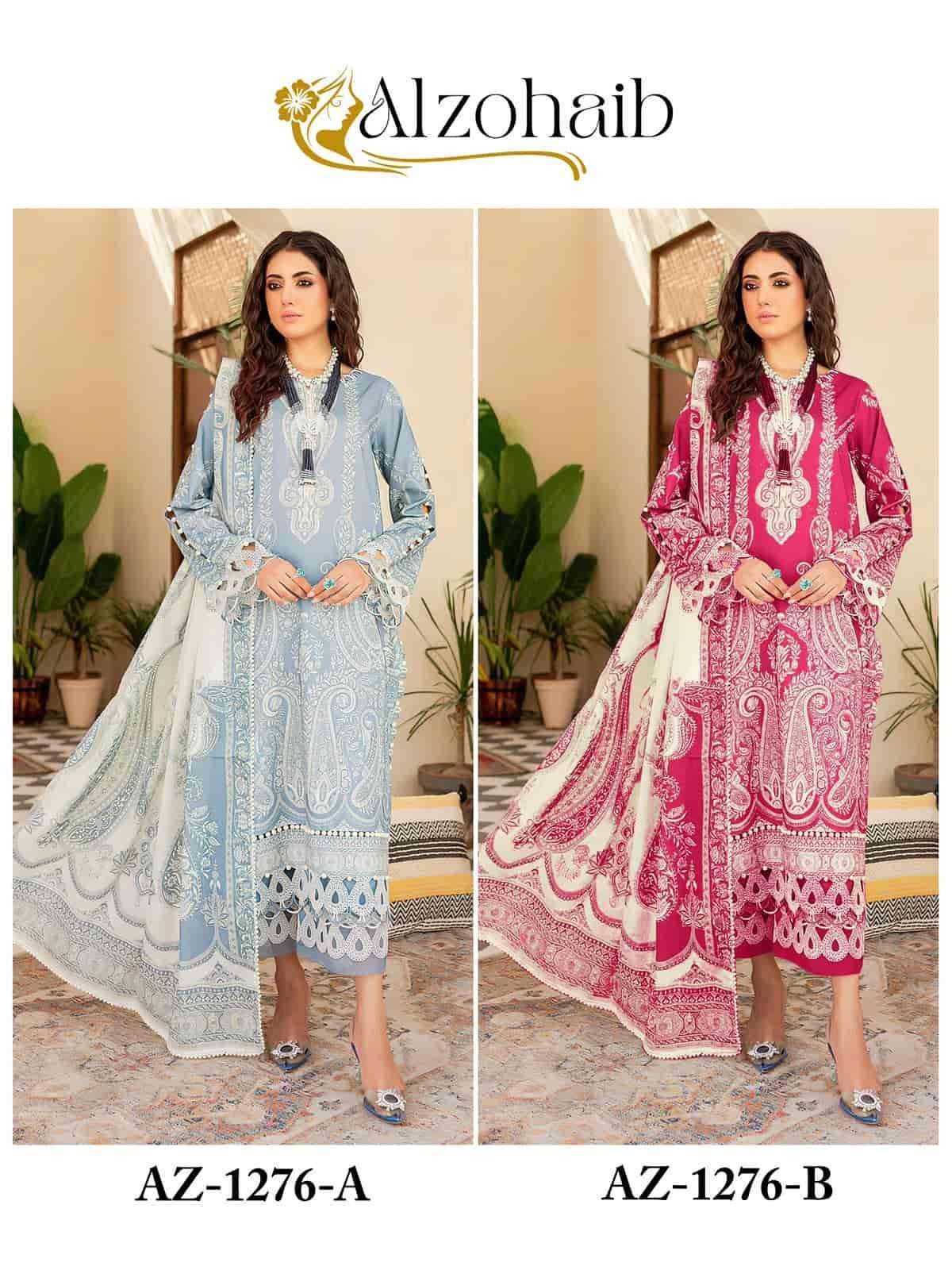 AL ZOHAIB AZ 1276 COLORS PURE COTTON PAKISTANI DRESS WHOLESALER 