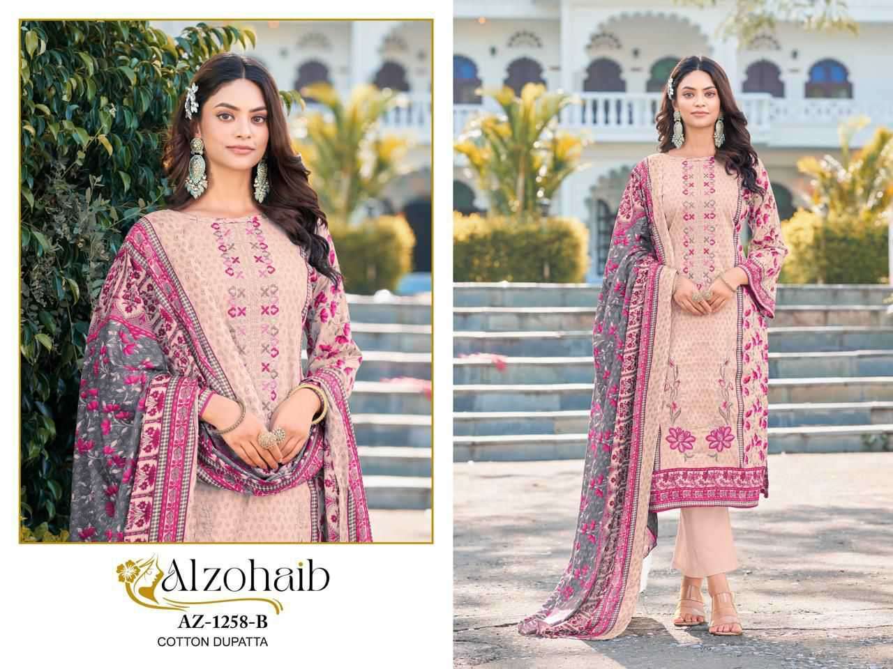 ALZOHAIB 1258 TO 1260 SERIES COTTON PAKISTANI SUIT WHOLESALER 