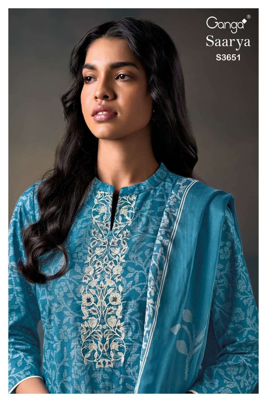 GANGA FASHION SAARYA 3651 PRINTED COTTON SUIT WHOLESALE PRICE 