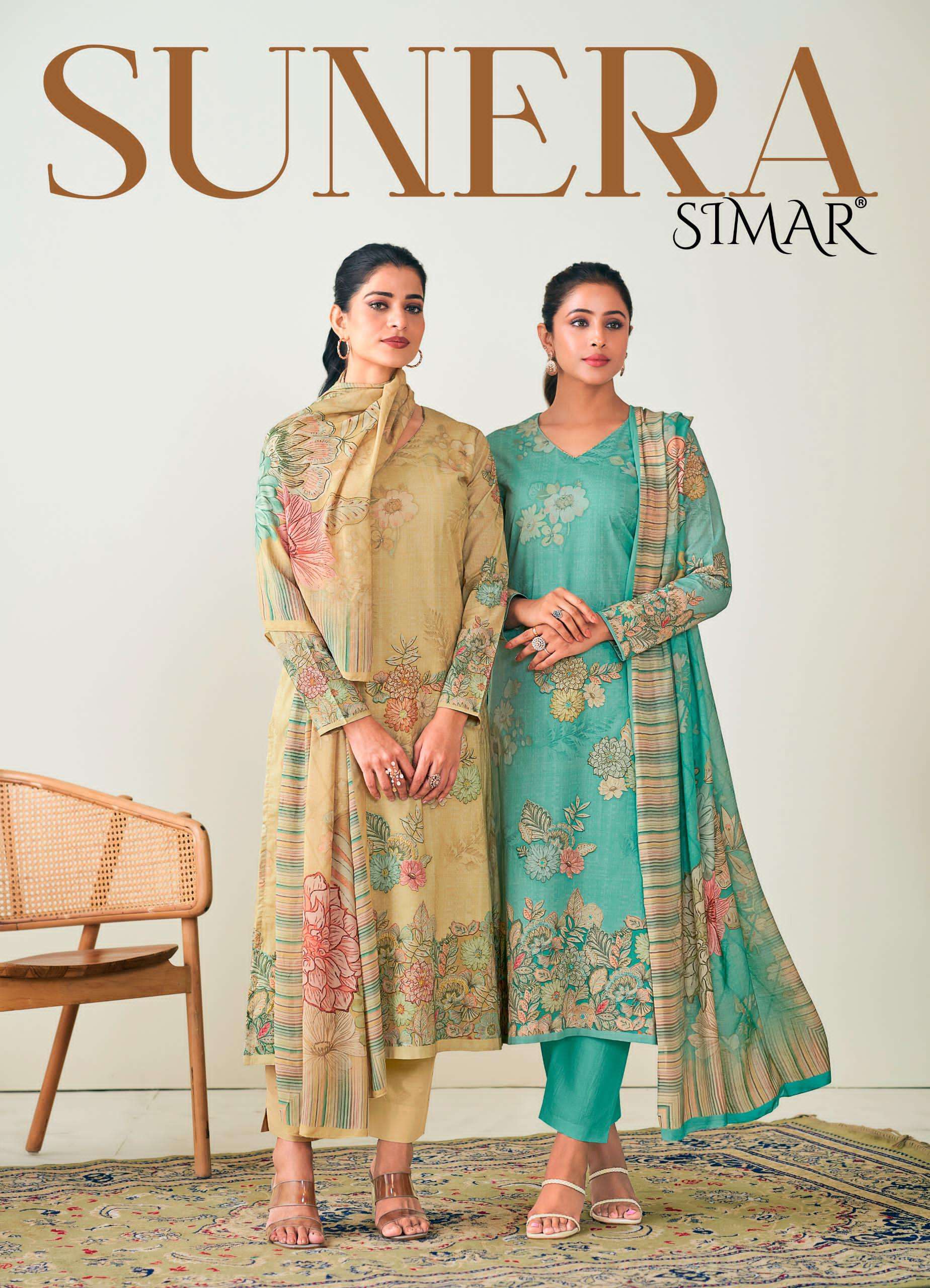GLOSSY SIMAR SUNERA PURE LAWN COTTON SUIT WHOLESALER 