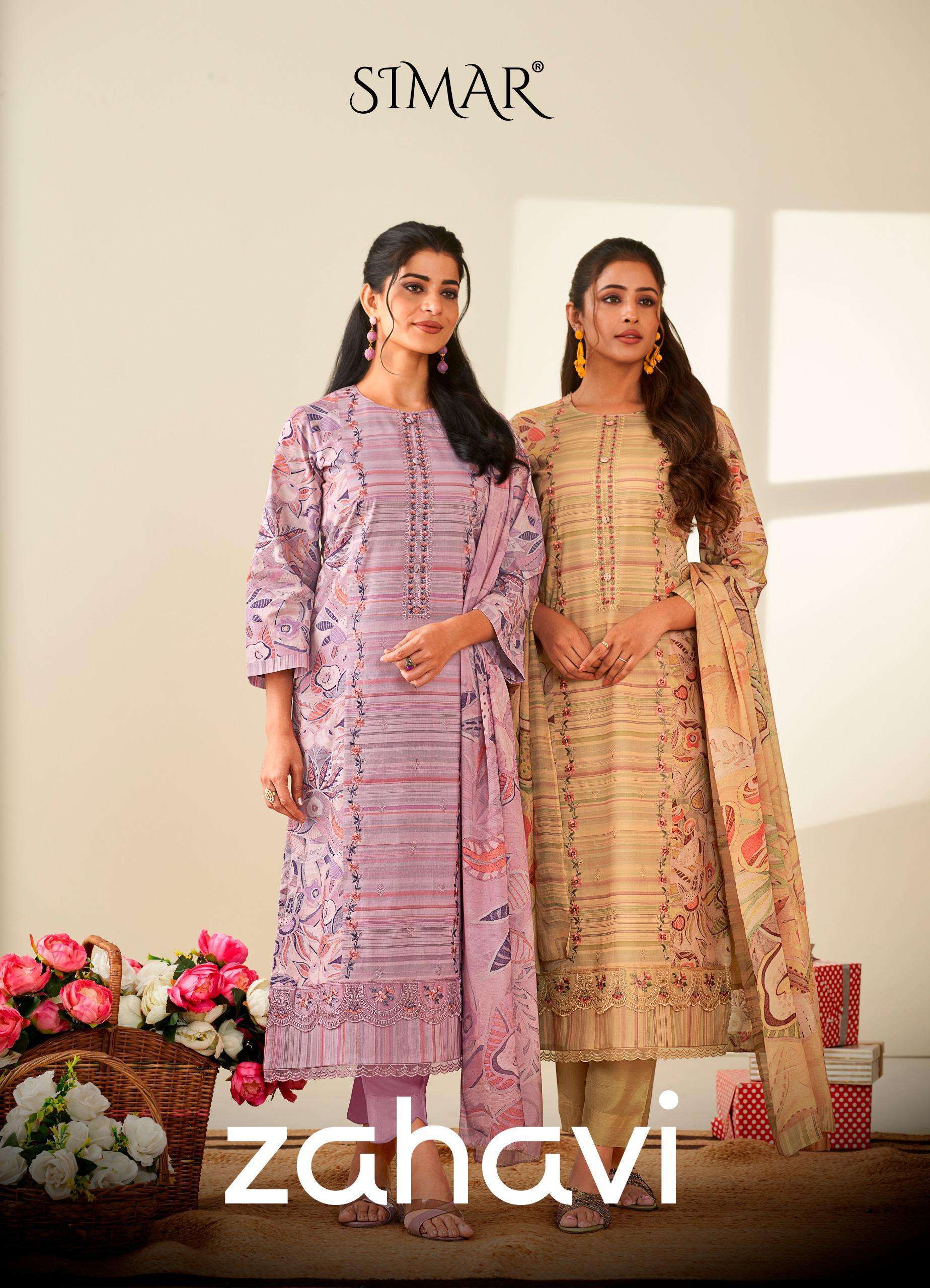 GLOSSY SIMAR ZAHAVI DESIGNER COTTON DRESS WHOLESALER 