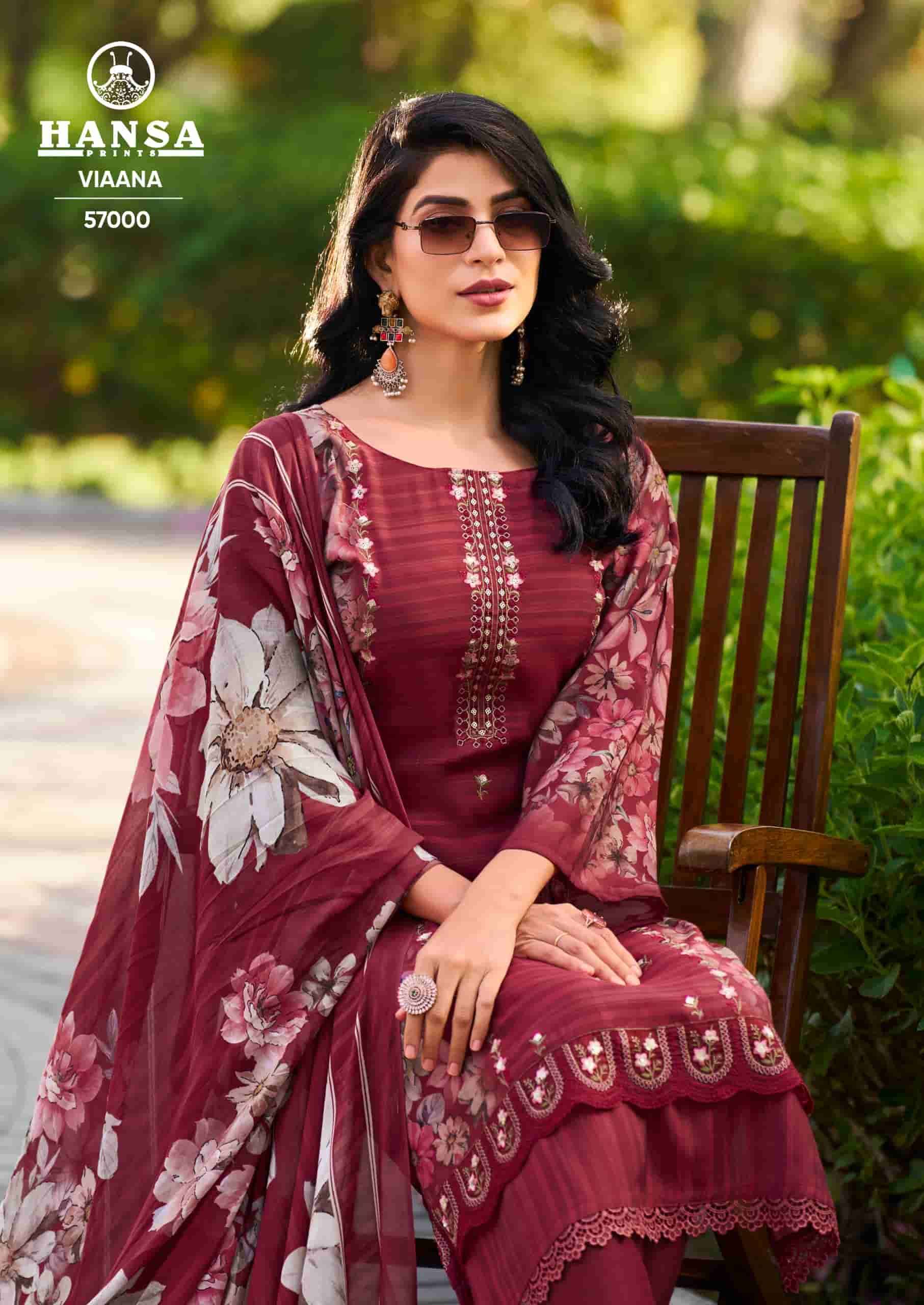 HANSA VIAANA PRINTED MUSLIN SALWER KAMEEZ BEST RATE DEALER 2025