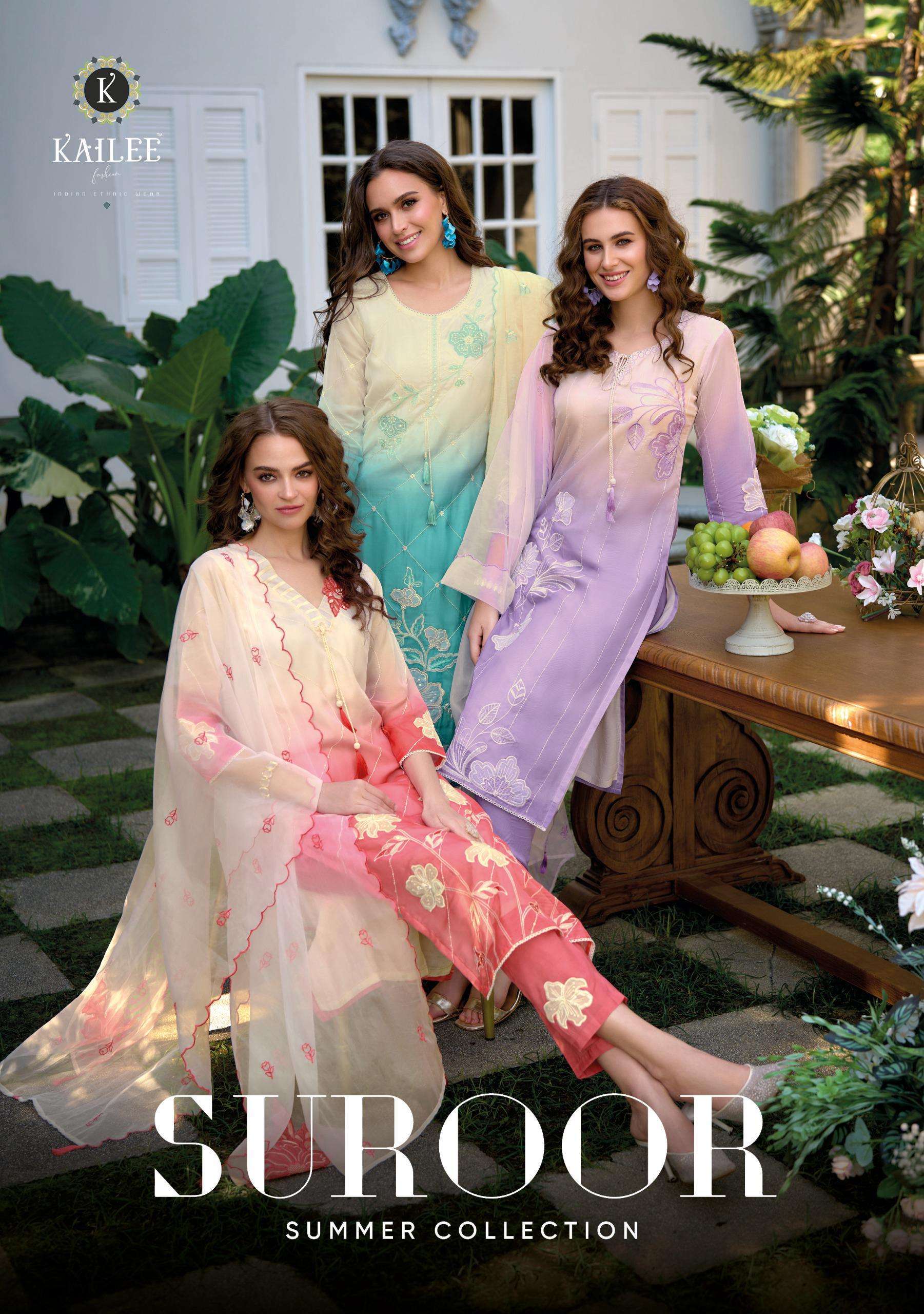 KAILEE SUROOR DESIGNER KURTI BOTTOM WITH DUPATTA SET COLLECTION 2025