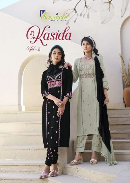 KARISSA KASIDA VOL 2 RAYON READYMADE 3 PCS SET WHOLESALER 