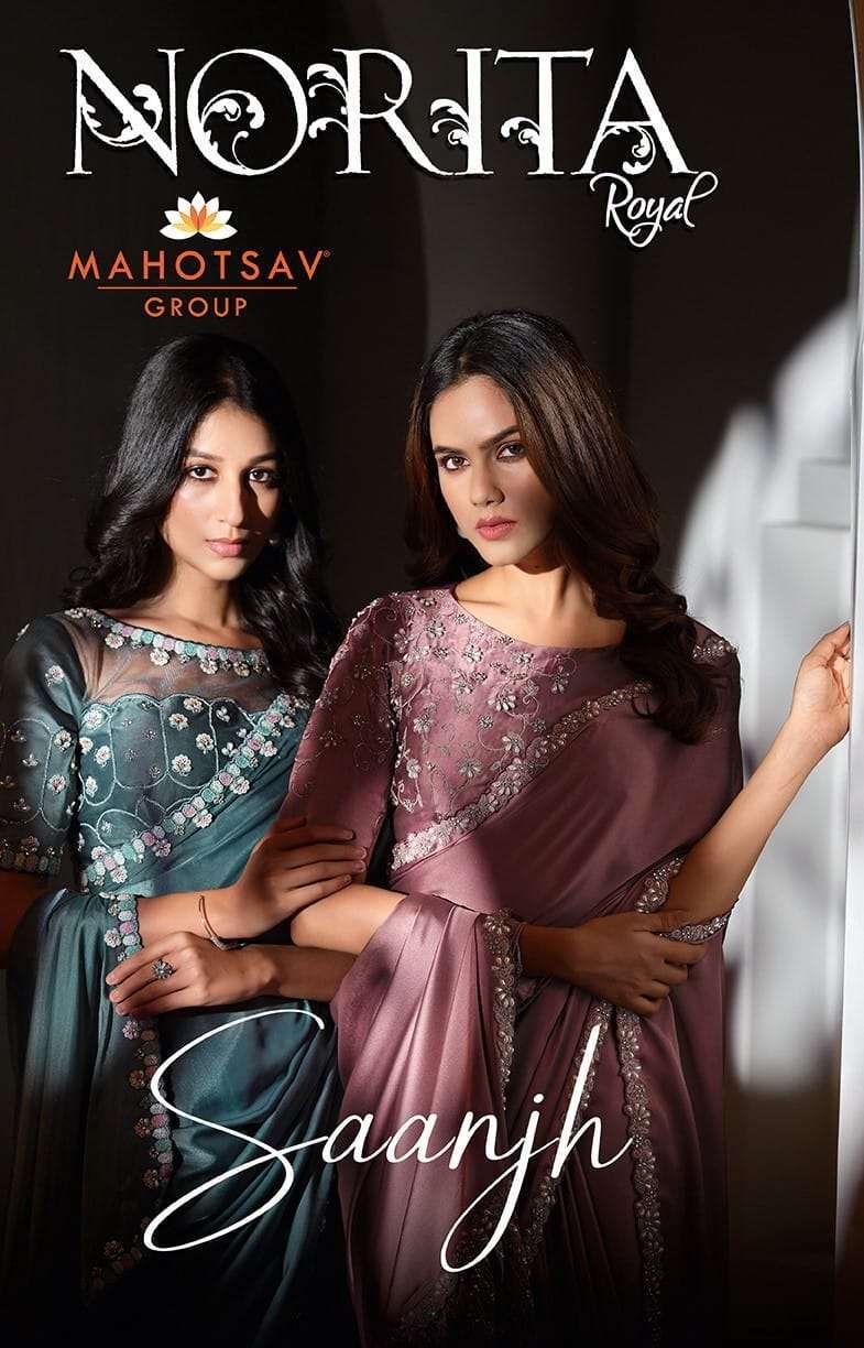 MAHOTSAV NORITA SAANJH PARTYWEAR STYLE SAREE COLLECTION BEST RATE DEALER 