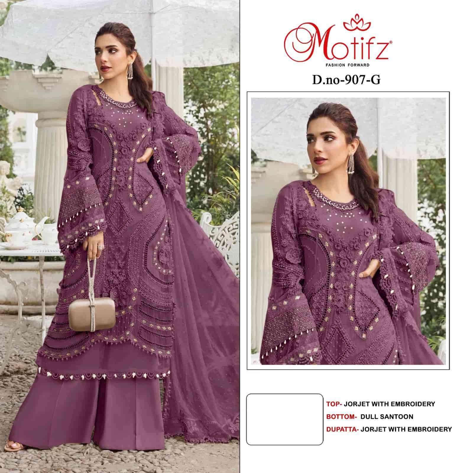MOTIFZ D 907 COLORS VOL 2 GEORGETTE WITH EMBROIDERY WORK SUIT WHOLESALER 