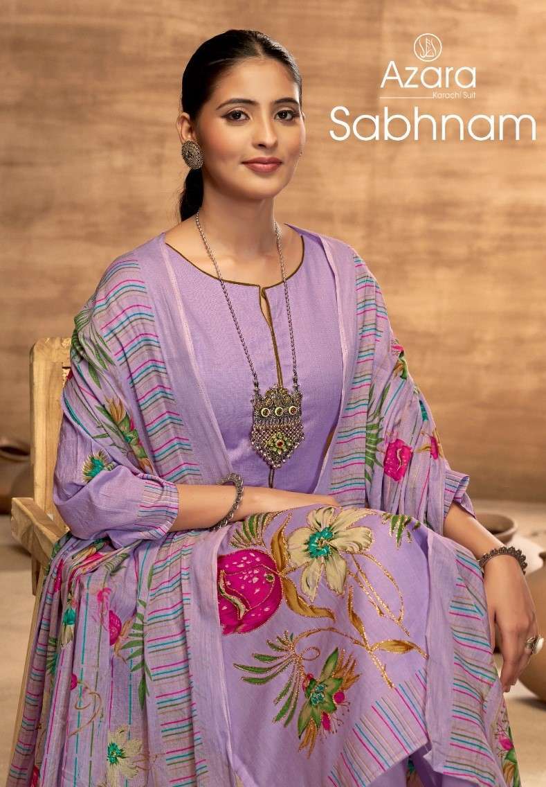 RADHIKA AZARA SABHNAM DESIGNER LAWN COTTON SUIT EXPORTER 2025