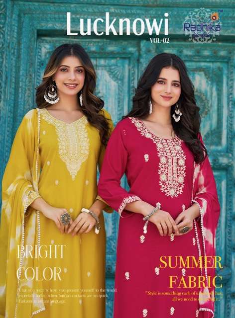 RADHIKA LIFESTYLE LUCKNOWI VOL 2 RAYON KURTI WHOLESALE PRICE 2025