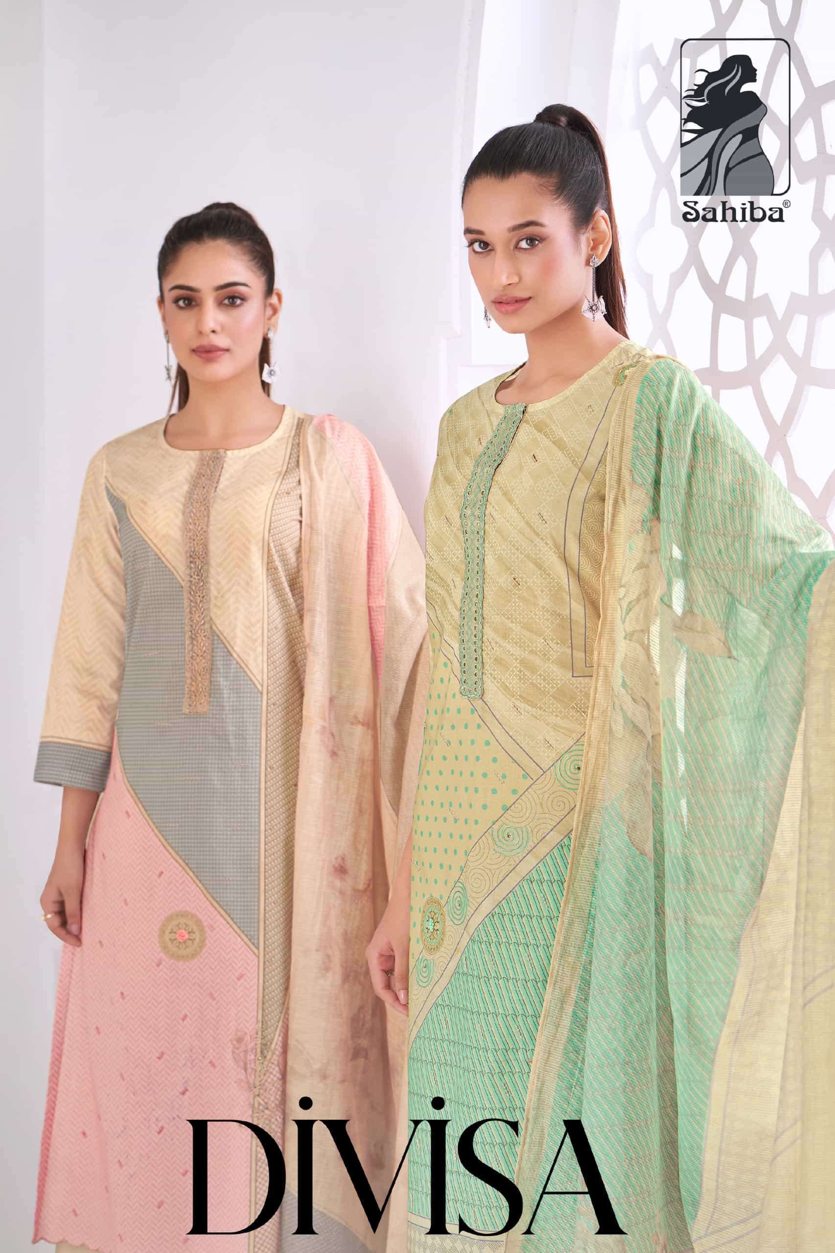 SAHIBA DIVISA PURE COTTON PRINTED LADIES SUIT WHOLESALER 