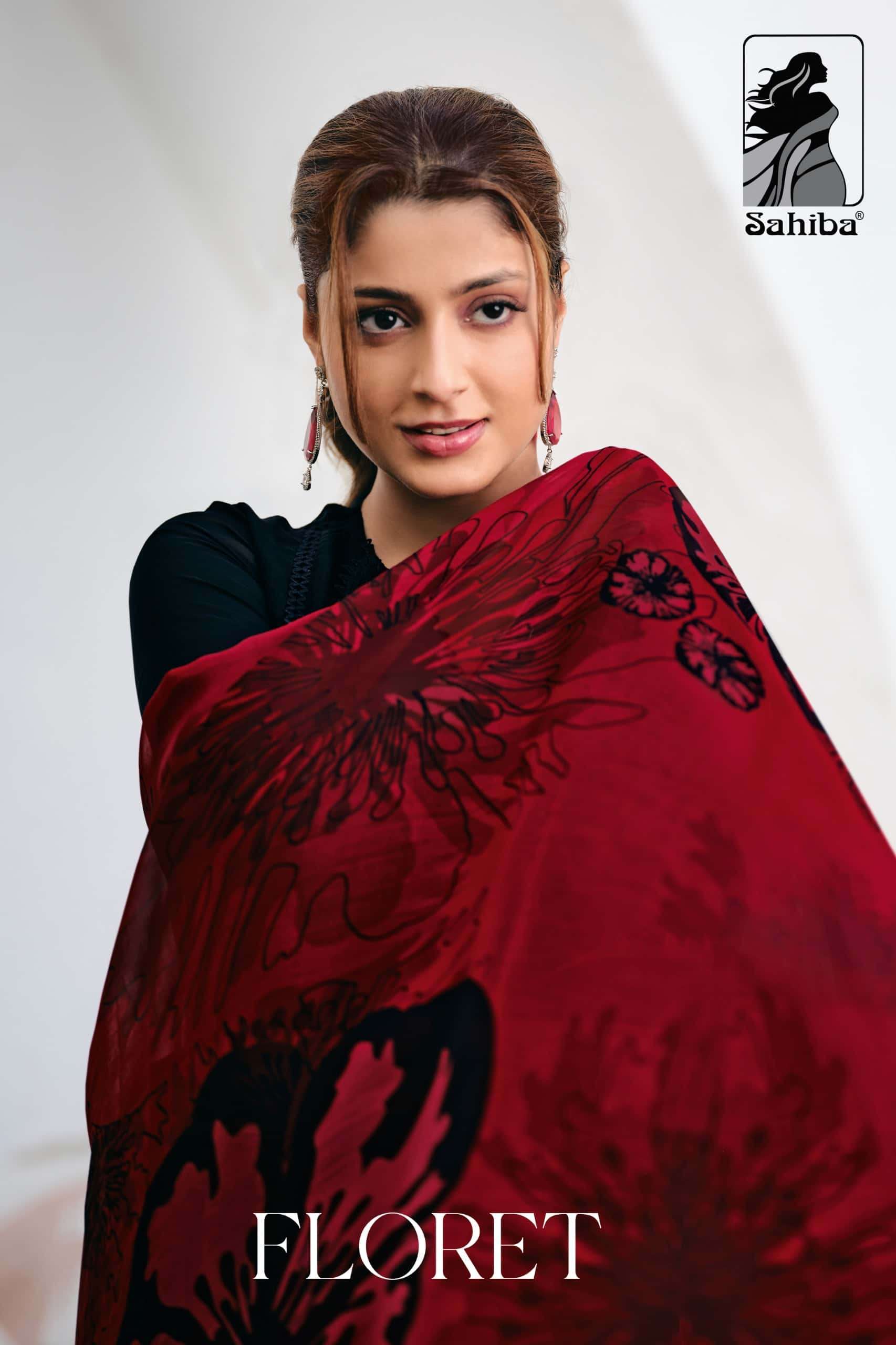 SAHIBA FLORET ORGANZA SILK PARTYWEAR DRESS WHOLESALER 2025