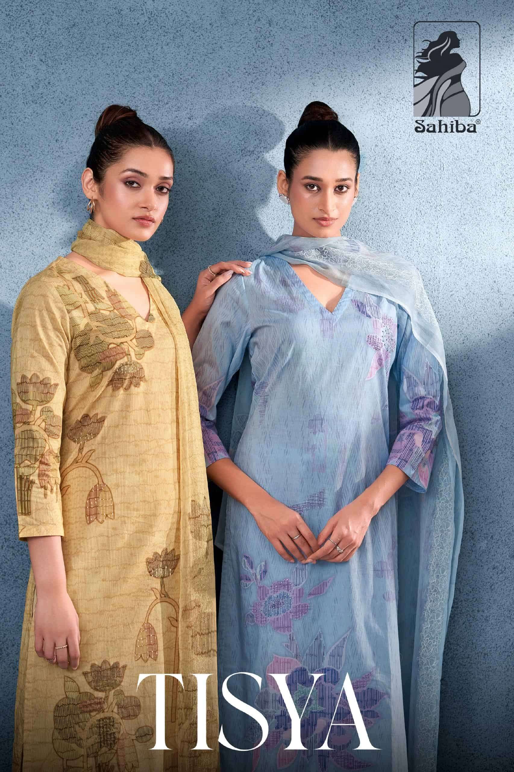 SAHIBA LATEST CATALOGUE TISYA PURE COTTON SALWER SUIT WHOLESALER 