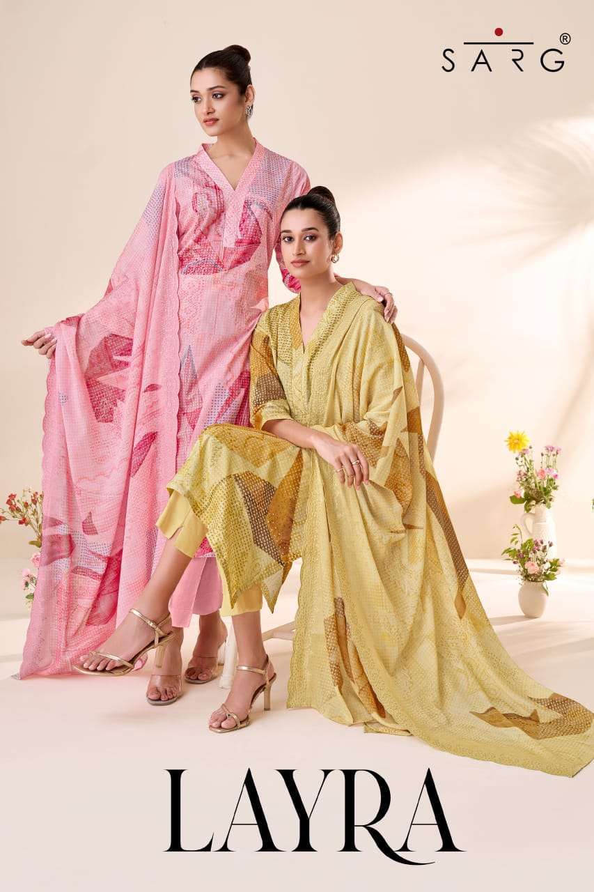 SARG LAYRA PURE COTTON FANCY LADIES SUIT WHOLESALER 2025