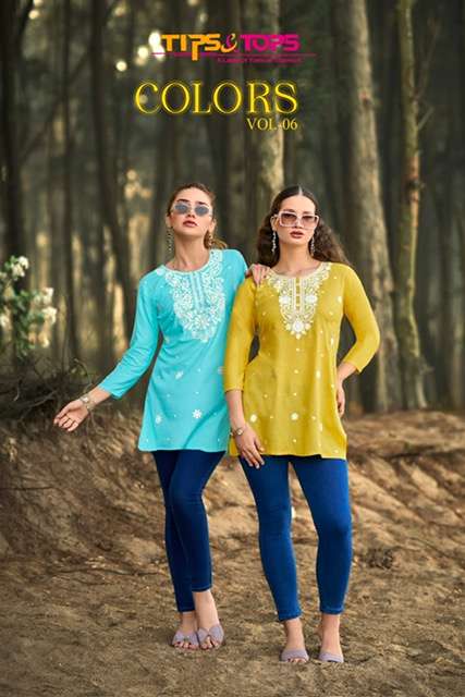 TIPS AND TOPS COLORS VOL 6 RAYON SHORT KURTI WHOLESALER 2025