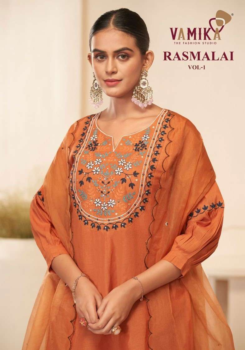 VAMIKA RASMALAI VOL 1 READYMADE 3 PCS SET WHOLESALER 
