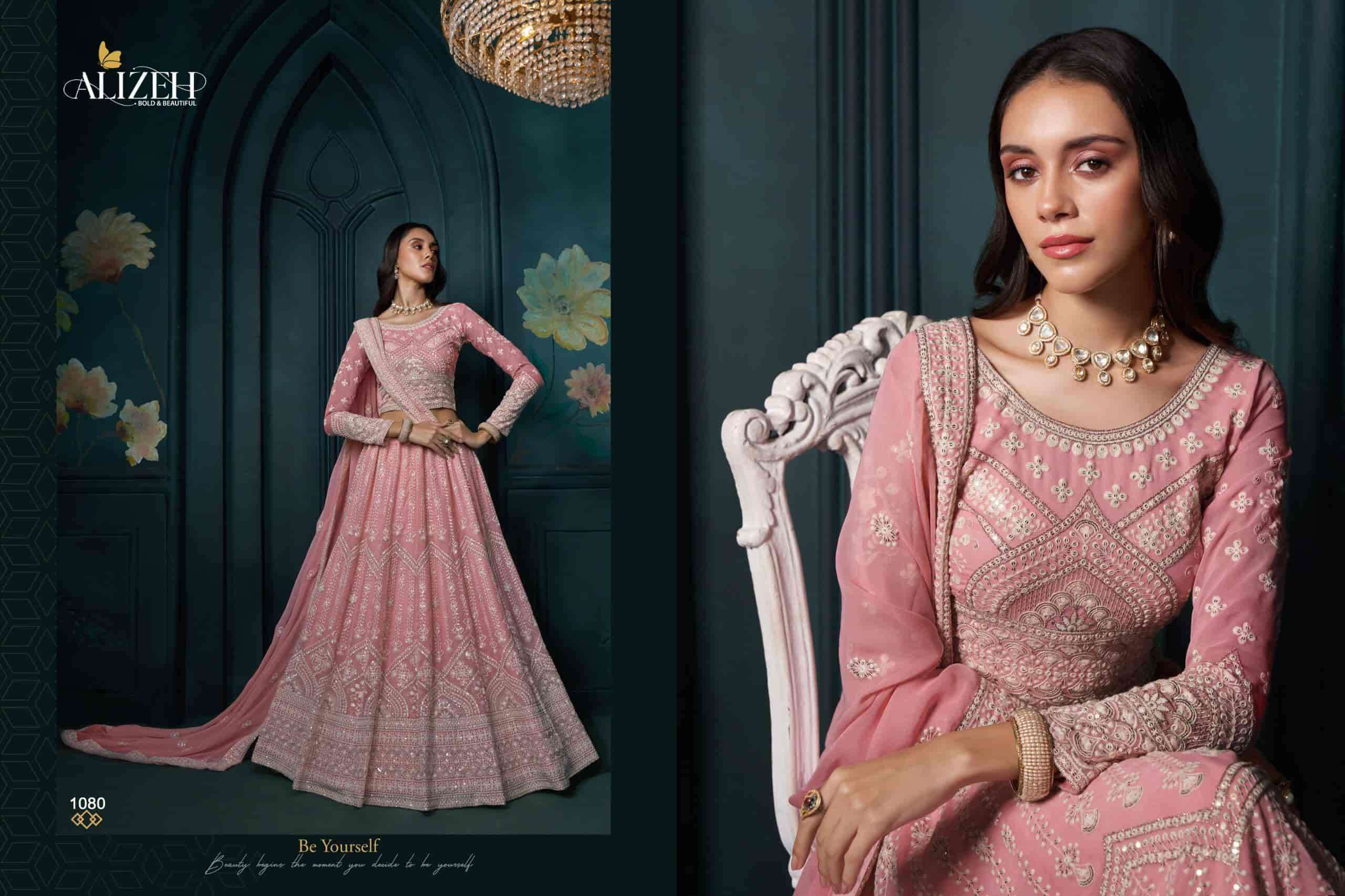 ALIZEH WEDDING AFFAIR VOL 3 HEAVY DESIGNER LEHNGA CHOLI EXPORTER 