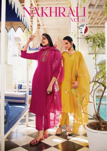 ANJU FABRIC NAKHRALI VOL 6 MODAL SILK KURTI WHOLESALER 2025