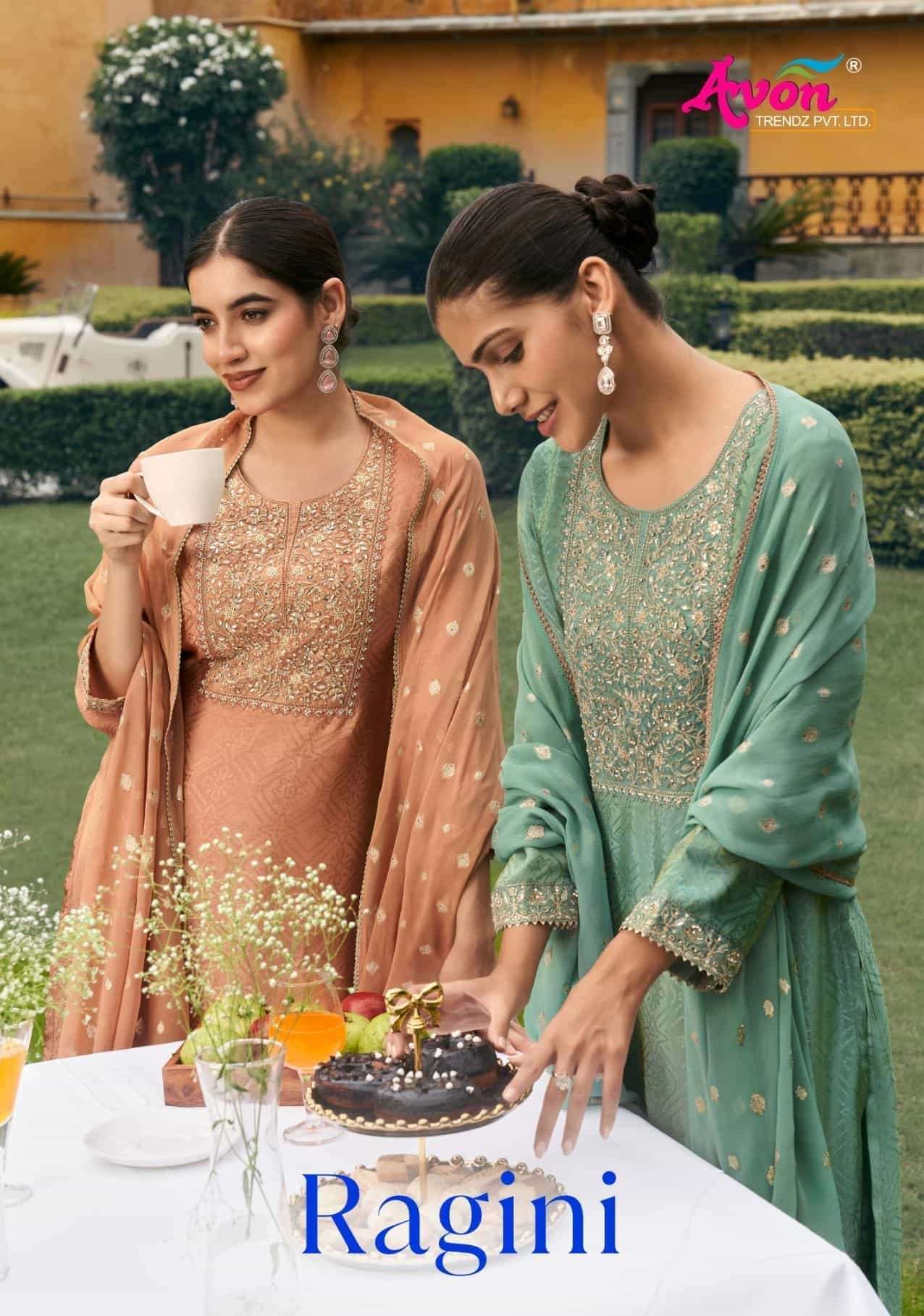 AVON TRENDZ RAGINI DESIGNER KANJIVARAM SILK SUIT COLLECTION WHOLESALER 