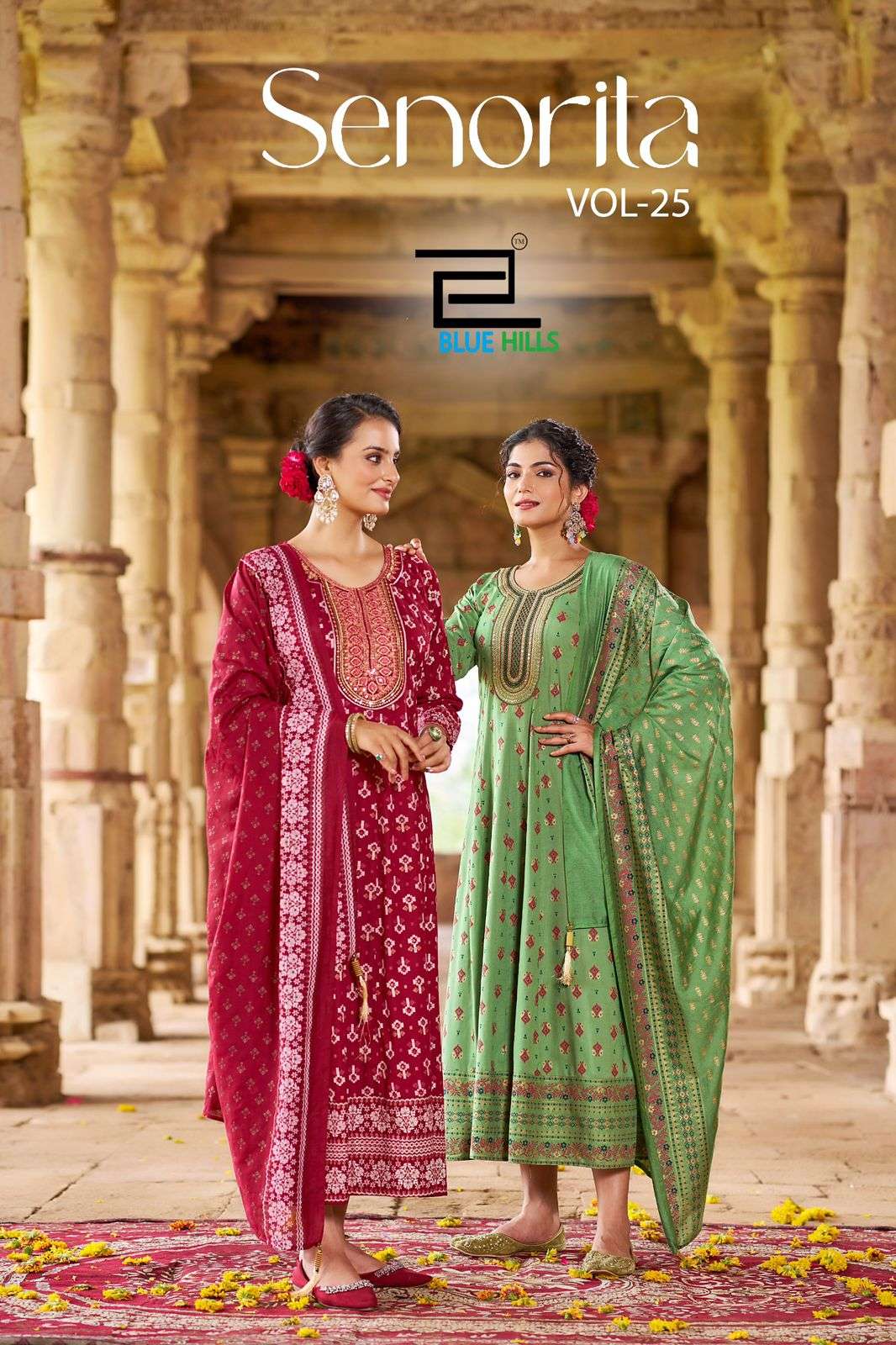 BLUE HILLS SENORITA VOL 25 RAYON PRINTED READYMADE 3 PCS SET WHOLESALER 2025
