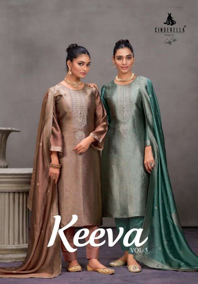 CINDERELLA KEEVA VOL 3 PARTYWEAR BANGLORY SILK DRESS WHOLESALER 