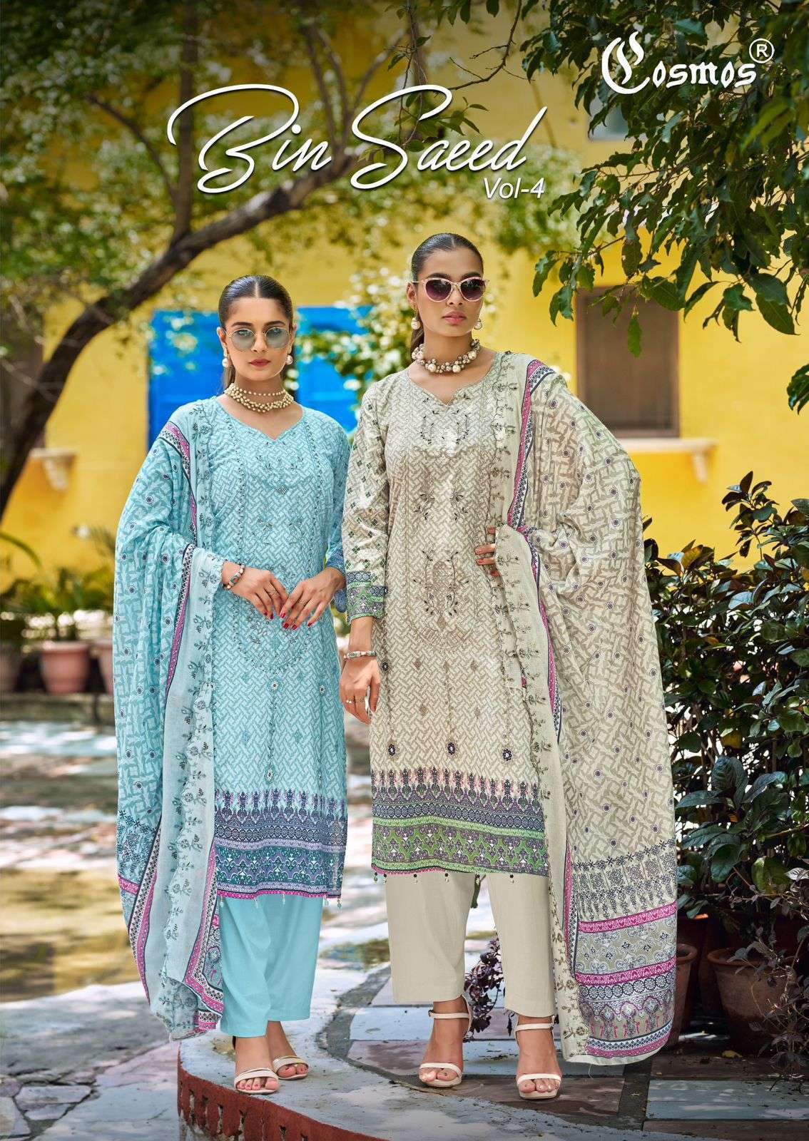 COSMOS BIN SAEED VOL 4 LAWN COTTON SALWER KAMEEZ WHOLESALE PRICE 