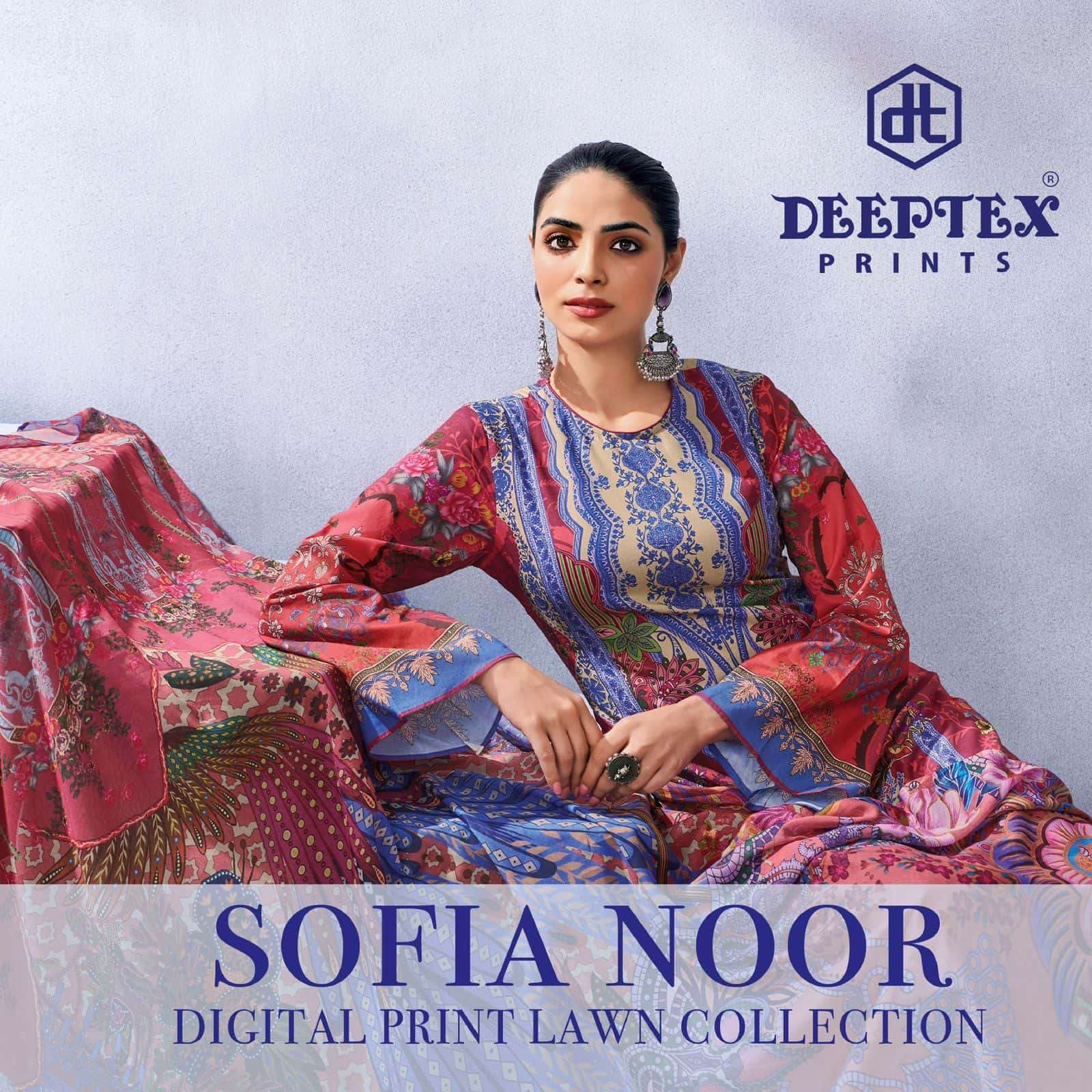 DEEPTEX SOFIA NOOR DIGITAL PRINTED LAWN SALWER SUIT COLLECTION BEST RATE 
