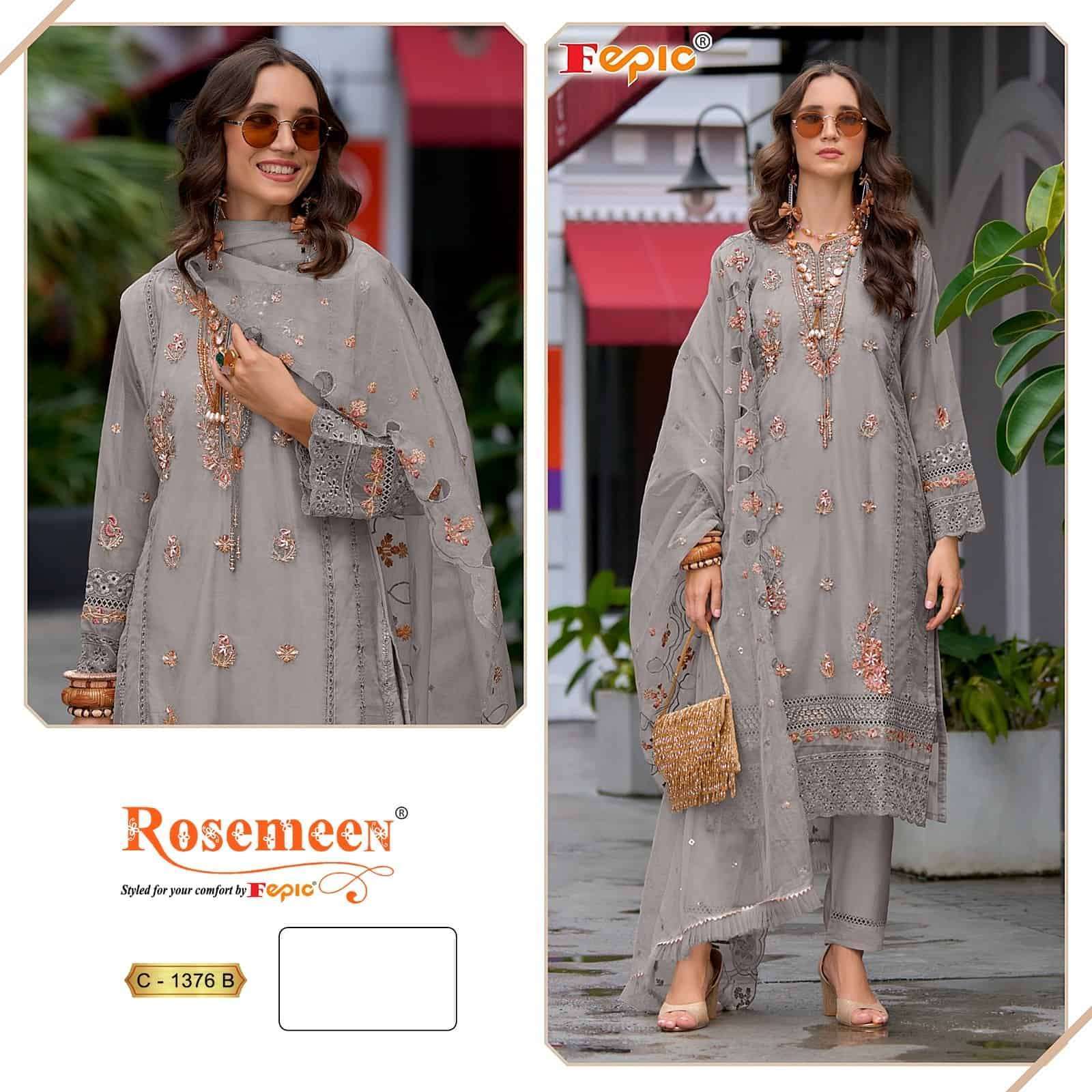 FEPIC 1376 COLORS DESIGNER PAKISTANI ORGANZA SUIT WHOLESALER 2025