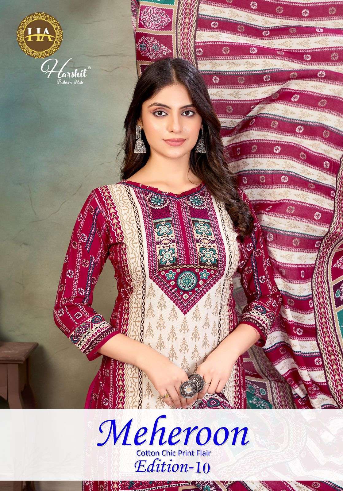 HARSHIT FASHION MEHEROON VOL 10 RAYON SALWER KAMEEZ SUIT WHOLESALER 2025