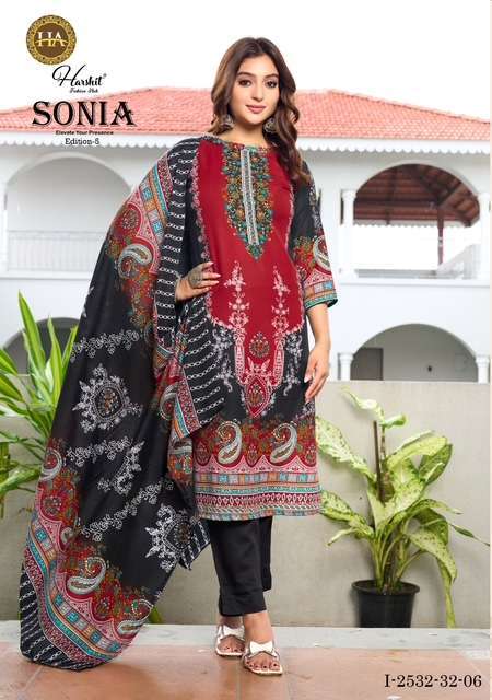 HARSHIT FASHION SONIA EDITION 5 COTTON UNSTITCH DRESS COLLECTION BEST RATE 