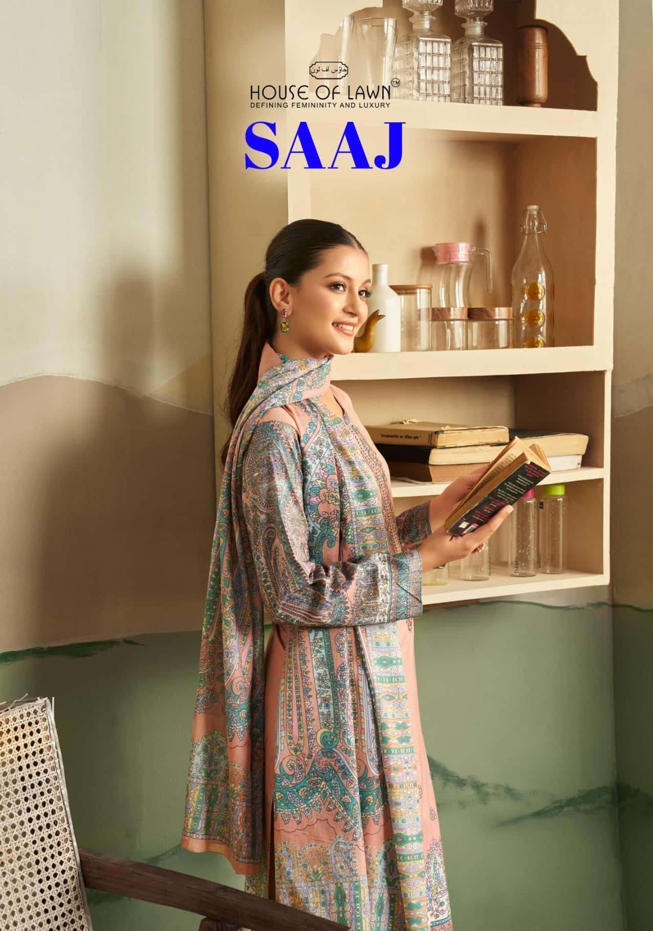 HOUSE OF LAWN SAAJ PURE JAAM SATIN LADIES SUIT WHOLESALER 