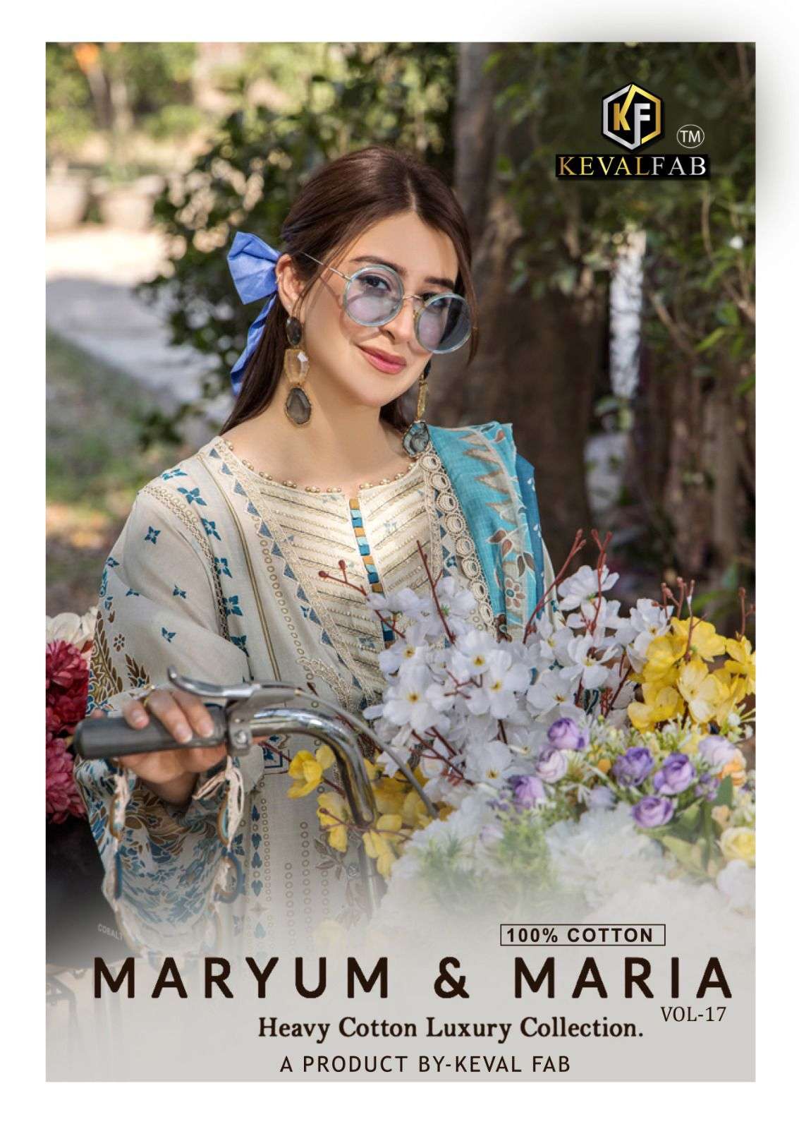 KEVAL FAB MARYUM AND MARIA VOL 17 LAWN COTTON PRINTED READYMADE SUIT WHOLESALER 2025
