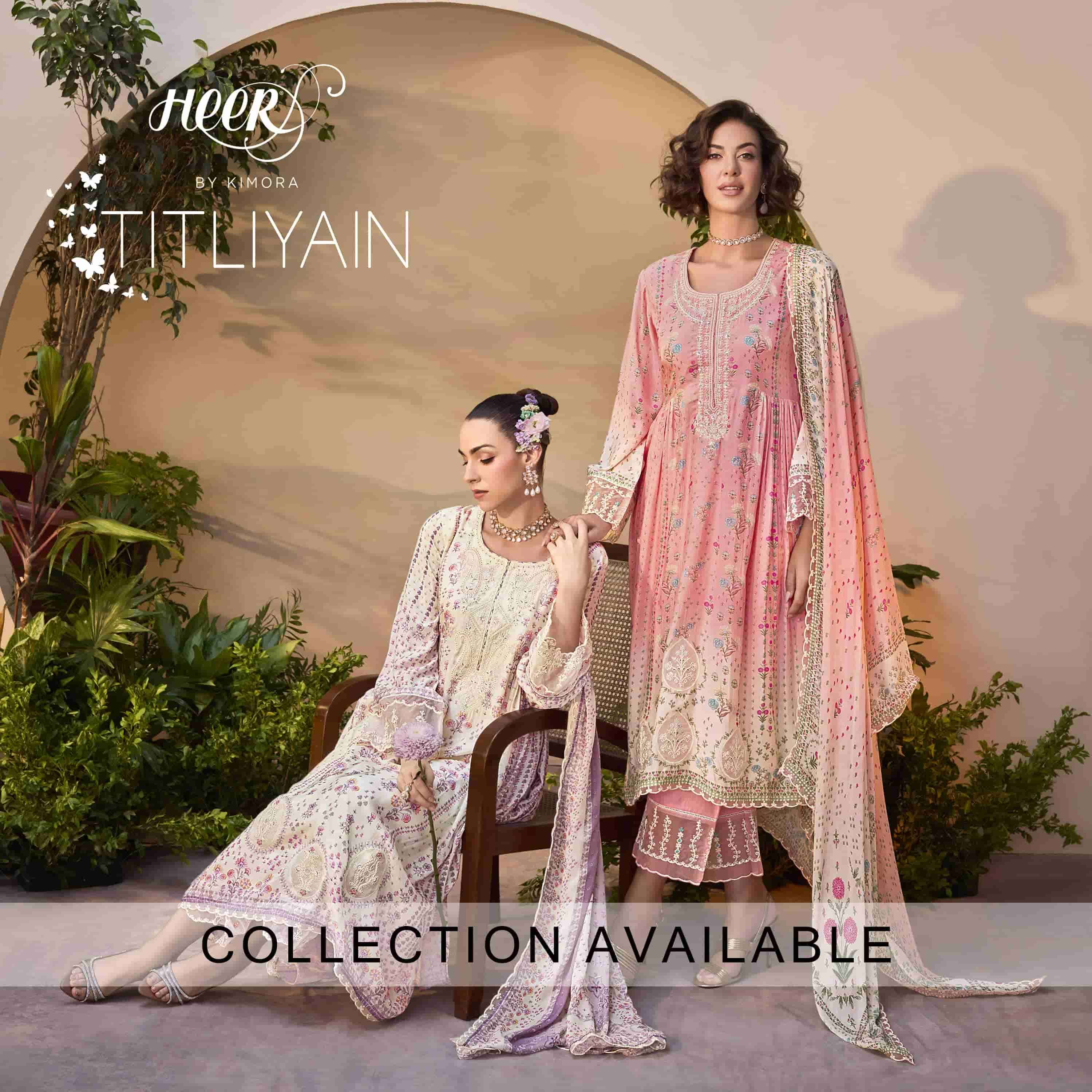 KIMORA HEER TITLIYAIN DESIGNER MUSLIN LADIES SUIT COLLECTION 