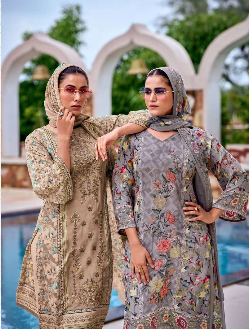 PAKIZA PRINT SANAYA VOL 61 ROYAL CRAPE EMBROIDERY SUIT COLLECTION BEST RATE 