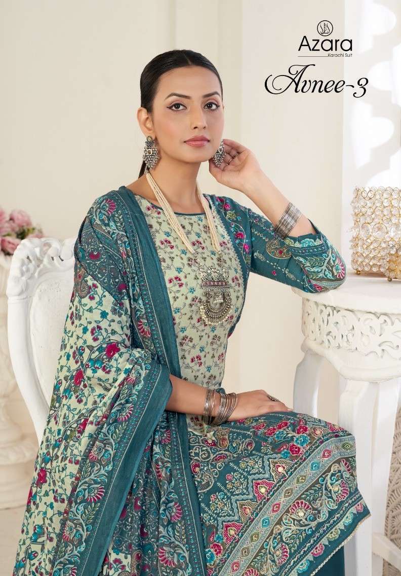 RADHIKA AZARA AVNEE VOL 3 PURE LAWN COTTON HAND WORK SUIT COLLECTION 2025