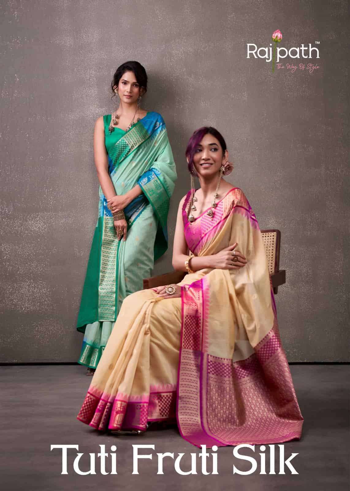 RAJPATH TUTI FRUTI SILK 516 TO 521 DESIGNER COTTON SAREE CATALOG SUPPPLER 
