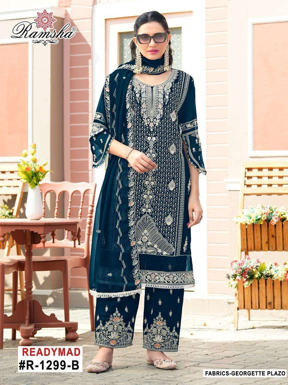 RAMSHA R 1299 NX PARTYWEAR PAKISTANI SUIT COLLECTION BEST RATE 