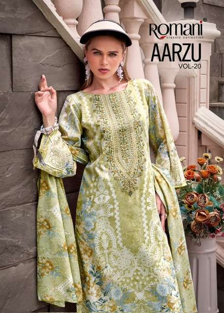 ROMANI AARZU VOL 20 COTTON PRINTED LADIES SUIT WHOLESALER 2025
